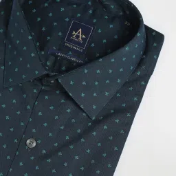 Arrow Green Cotton Regular Fit Printed Shirt image 5