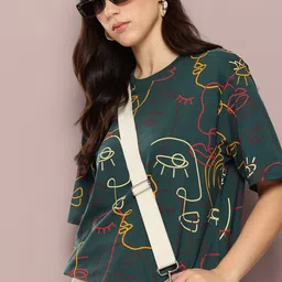 DILLINGER Women Printed Oversized Pure Cotton T-shirt-picture-33