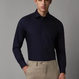 Louis Philippe Navy Cotton Regular Fit Shirt-image-48