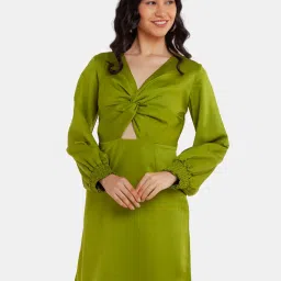 Zink London Green Regular Fit A Line Dress image 1