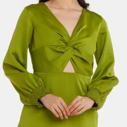 Zink London Green Regular Fit A Line Dress image 5