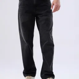 Spykar Carbon Black Cotton Regular Fit Distressed Jeans-picture-17