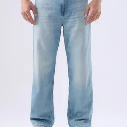 Spykar Ice Blue Cotton Regular Fit Jeans-image-90