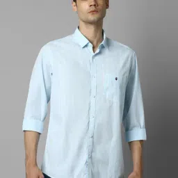 Louis Philippe Sport Blue Cotton Regular Fit Checks Shirt-picture-19