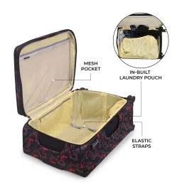 Nasher Miles Bristol Expander Soft-Sided Polyester Luggage Set of 2 Black Orange Trolley Bags (65 & 75 cm) image 5