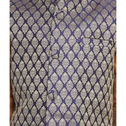 VASTRAMAY Kids Rose Gold & Navy Self Pattern Kurta Set image 4