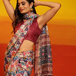 Silk Land Pink Silk Woven Banarasi Saree With Unstitched Blouse image 5