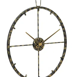 CHRONIKLE Round Black & Gold Iron Wall Clock image 5