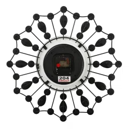 CHRONIKLE Round Silver & Black Iron Wall Clock image 5