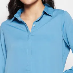 MADAME Blue Regular Fit Shirt image 5