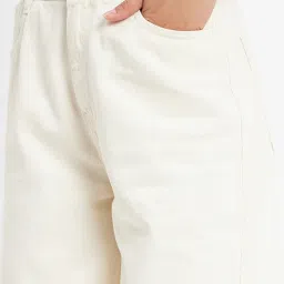 MADAME Off White Relaxed Fit Mid rise Jeans image 5