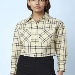 SF Jeans by Pantaloons Yellow Cotton Printed Shirt-image-54