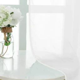 Urban Space Textured White Polyester 7 ft Door Sheer Curtains - Set of 2-picture-48