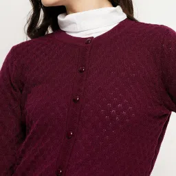 MADAME Wine Regular Fit Cardigan image 5