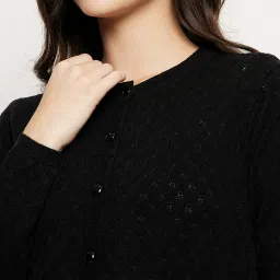 MADAME Black Regular Fit Cardigan image 5