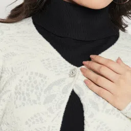 MADAME Off White Printed Cardigan image 5