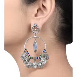 Tribe Amrapali Multi Chandrika Coin Taveez Dangler Earrings image 2