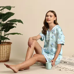 Mast & Harbour Women Floral Printed Satin Night Suit-picture-15