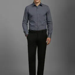 Louis Philippe Navy Cotton Regular Fit Striped Shirt image 5