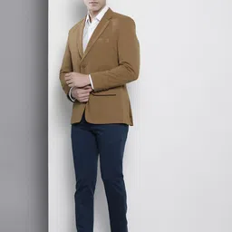 The Indian Garage Co Men Self Design Slim-Fit Single-Breasted Blazer image 2