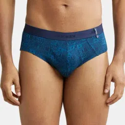 Jockey Navy Cotton Regular fit Print Briefs - Pack of 2 image 3