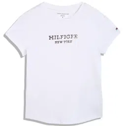 TOMMY HILFIGER Girls White Cotton Printed T-Shirt-picture-38