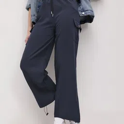 Roadster Women Casual Wear Solid Cargos Trousers-image-42