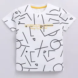 Ginie Boys Typography Printed Round Neck Pure Cotton T-shirt-picture-11