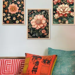 walllane Floral Wall Art With Frame Home Decor Wall Painting For Living Room Office Bedroom-picture-38