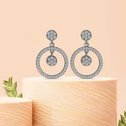 Silberry 92.5 Sterling Silver Artful Drop Earrings for Women-picture-35