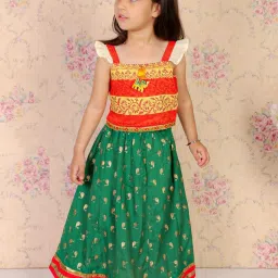 TWISHA Kids Orange & Green Printed Top Set image 1