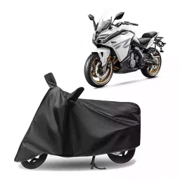 Auto Pearl Polyester Two Wheeler Cover for CFMoto 650GT (Grey)-picture-12
