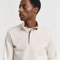 Gant Cream Regular Fit Solid Sweatshirt image 4