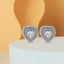 Silberry 92.5 Sterling Silver Glass Hearts Earrings for Women-image-82