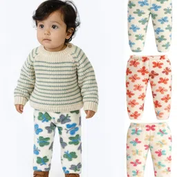 Nicsy Kids Pack Of 3 Printed Mid-Rise Track Pants-picture-57