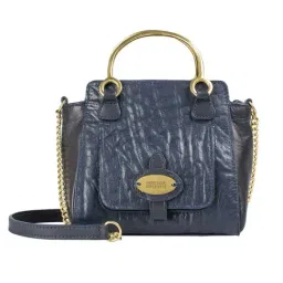 Hidesign Blue Textured Medium Handbag-image-41