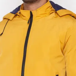 Spykar Yellow Straight Fit Hooded Jacket image 4