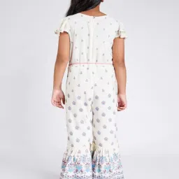 Global Desi Girl Off White Printed Jumpsuit image 2