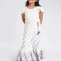 Global Desi Girl Off White Printed Jumpsuit image 4