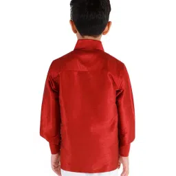 VASTRAMAY Kids Maroon Ethnic Shirt image 2