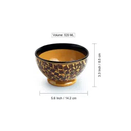 ExclusiveLane Yellow & Brown Ceramic Serving Bowl - Set of 2 image 5