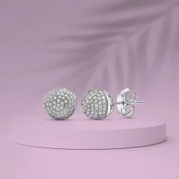 Silberry 92.5 Sterling Silver Crystal Globe Stud Earrings for Women-image-88