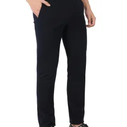 EVERBLUE Navy Blue Midrise Cross Pocket Trousers image 3