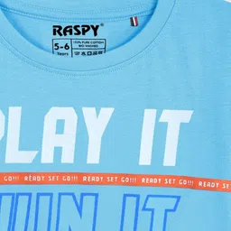 RASPY Boys Pack Of 2 Typography Printed Round Neck Pure Cotton Regular Fit T-Shirts image 5