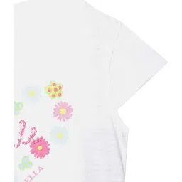 Elle Kids White Cotton Printed T-Shirt image 3