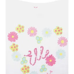Elle Kids White Cotton Printed T-Shirt image 4