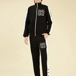 Lil Tomatoes Boys Cotton Fleece Side Strap Track Suit-picture-10