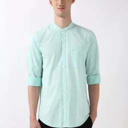 Peter England Blue Slim Fit Checks Shirt-picture-22