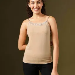 Clovia Beige Relaxed Fit Camisole-picture-30