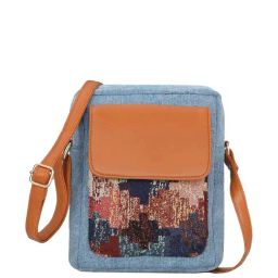 NR by Nidhi Rathi Blue Textured Medium Sling Handbag-picture-41